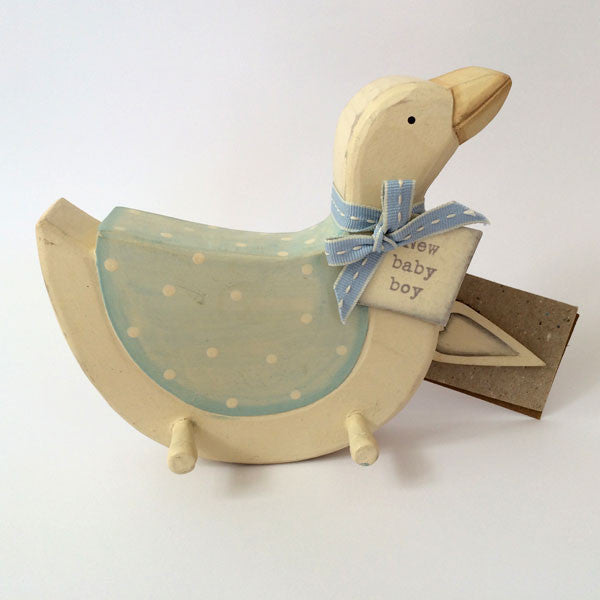 Adorable handmade, wooden Goose Pegboard for baby boy.