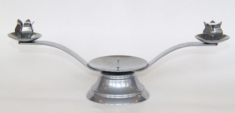 Elegant and functional 2in1 unity candle holder. Designed to hold large central pillar and two side taper candles. Made in UK.